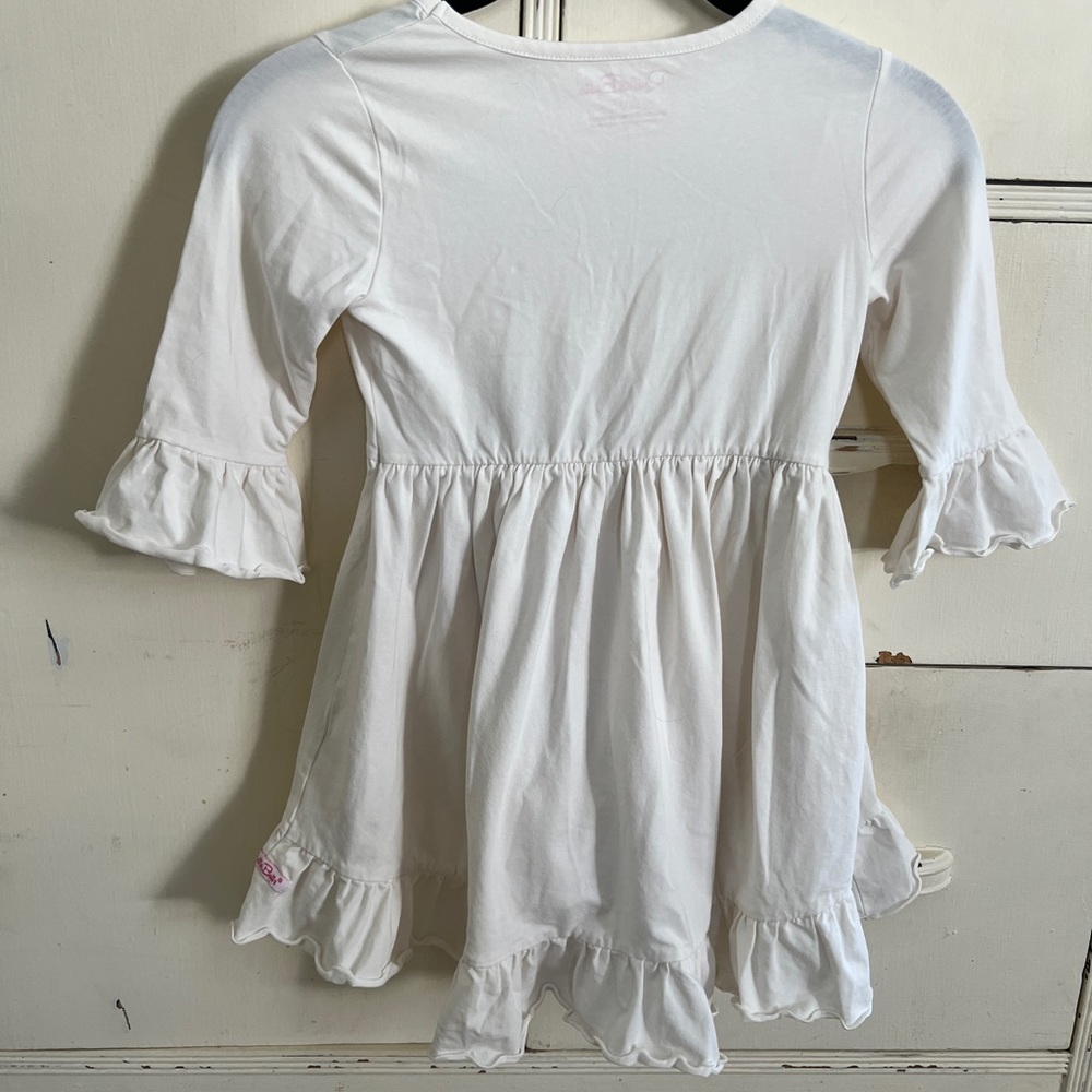 White Cream Ruffle Butts Girls Top - Picture 2 of 3